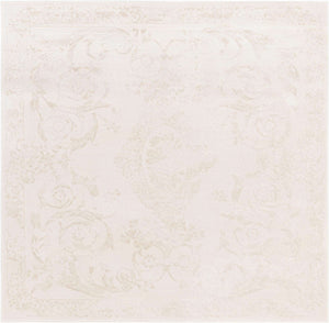 Ivory 6' 1 x 6' 1 Finsbury Square Area Rug 60% Polypropylene & 40% Polyester Contemporary Carpet for Living Rooms, Dining, Offices for Sale at Rug Engine