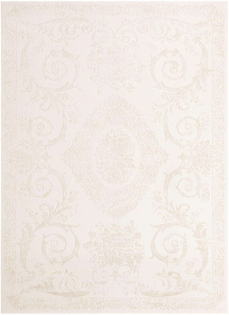 Ivory 7' 10 x 11' Finsbury Rectangle Area Rug 60% Polypropylene & 40% Polyester Contemporary Carpet for Living Rooms, Dining, Offices for Sale at Rug Engine