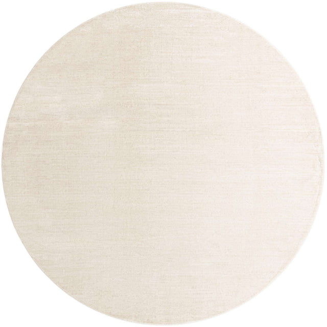 Ivory 10' x 10' Finsbury Round Area Rug 60% Polypropylene & 40% Polyester Contemporary Carpet for Living Rooms, Dining, Offices for Sale at Rug Engine