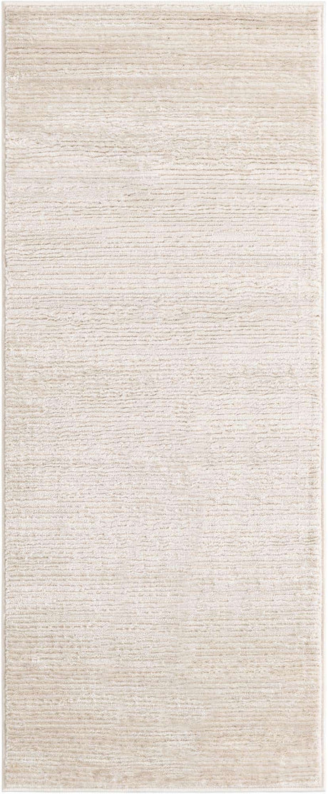Ivory 2' x 5' 1 Finsbury Runner Area Rug 60% Polypropylene & 40% Polyester Contemporary Carpet for Living Rooms, Dining, Offices for Sale at Rug Engine