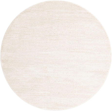 Ivory 6' 1 x 6' 1 Finsbury Round Area Rug 60% Polypropylene & 40% Polyester Contemporary Carpet for Living Rooms, Dining, Offices for Sale at Rug Engine