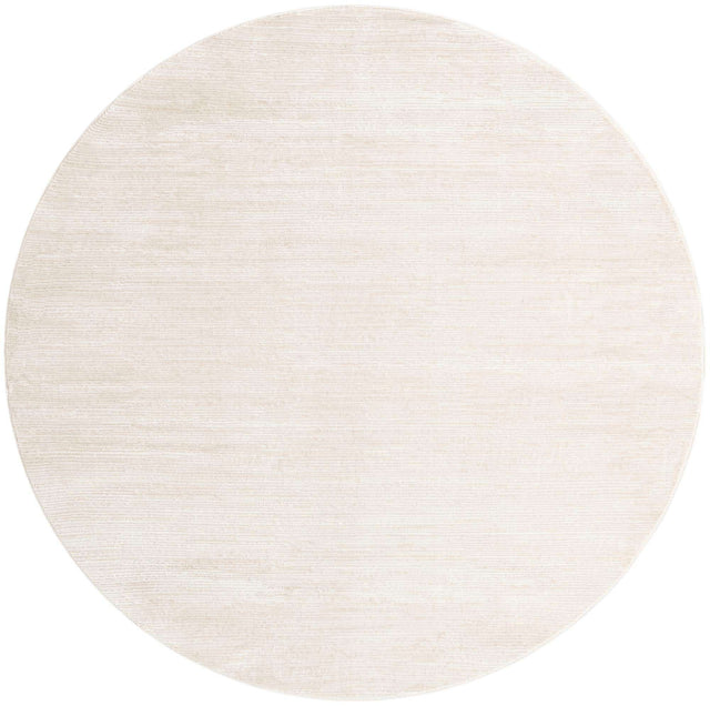 Ivory 7' 10 x 7' 10 Finsbury Round Area Rug 60% Polypropylene & 40% Polyester Contemporary Carpet for Living Rooms, Dining, Offices for Sale at Rug Engine
