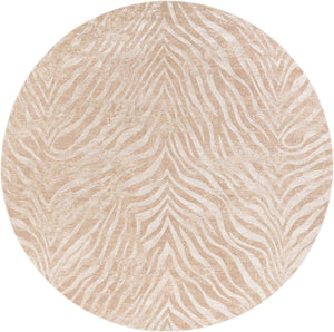 Ivory Beige 10' x 10' Finsbury Round Area Rug 60% Polypropylene & 40% Polyester Contemporary Carpet for Living Rooms, Dining, Offices for Sale at Rug Engine
