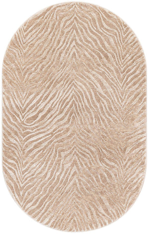 Ivory Beige 3' 3 x 5' 3 Finsbury Oval Area Rug 60% Polypropylene & 40% Polyester Contemporary Carpet for Living Rooms, Dining, Offices for Sale at Rug Engine