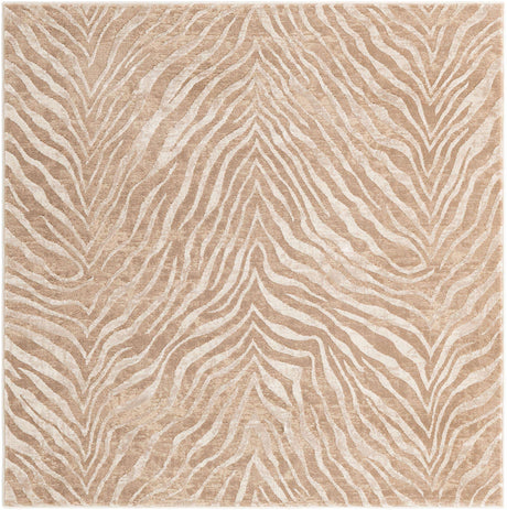 Ivory Beige 5' 3 x 5' 3 Finsbury Square Area Rug 60% Polypropylene & 40% Polyester Contemporary Carpet for Living Rooms, Dining, Offices for Sale at Rug Engine