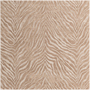 Ivory Beige 6' 1 x 6' 1 Finsbury Square Area Rug 60% Polypropylene & 40% Polyester Contemporary Carpet for Living Rooms, Dining, Offices for Sale at Rug Engine