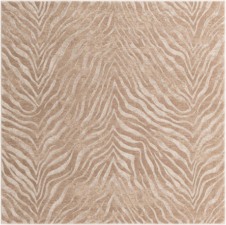 Ivory Beige 6' 1 x 6' 1 Finsbury Square Area Rug 60% Polypropylene & 40% Polyester Contemporary Carpet for Living Rooms, Dining, Offices for Sale at Rug Engine