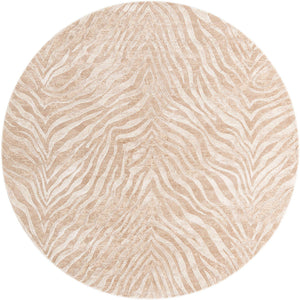 Ivory Beige 7' 10 x 7' 10 Finsbury Round Area Rug 60% Polypropylene & 40% Polyester Contemporary Carpet for Living Rooms, Dining, Offices for Sale at Rug Engine