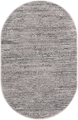 Gray 3' 3 x 5' 3 Finsbury Oval Area Rug 60% Polypropylene & 40% Polyester Contemporary Carpet for Living Rooms, Dining, Offices for Sale at Rug Engine