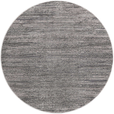Gray 5' 3 x 5' 3 Finsbury Round Area Rug 60% Polypropylene & 40% Polyester Contemporary Carpet for Living Rooms, Dining, Offices for Sale at Rug Engine
