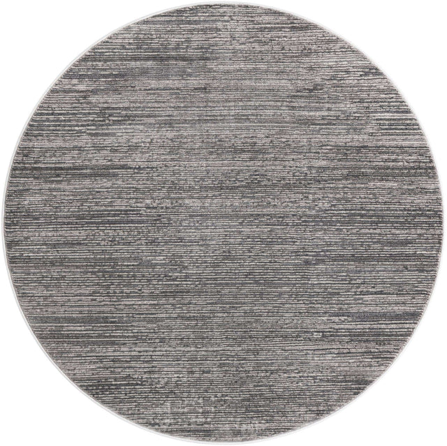 Gray 5' 3 x 5' 3 Finsbury Round Area Rug 60% Polypropylene & 40% Polyester Contemporary Carpet for Living Rooms, Dining, Offices for Sale at Rug Engine