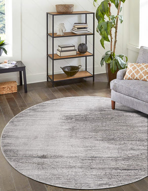 Gray 10' x 10' Finsbury Round Area Rug 60% Polypropylene & 40% Polyester Contemporary Carpet for Living Rooms, Dining, Offices for Sale at Rug Engine