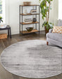 Gray 10' x 10' Finsbury Round Area Rug 60% Polypropylene & 40% Polyester Contemporary Carpet for Living Rooms, Dining, Offices for Sale at Rug Engine