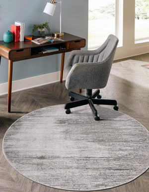 Gray 10' x 10' Finsbury Round Area Rug 60% Polypropylene & 40% Polyester Contemporary Carpet for Living Rooms, Dining, Offices for Sale at Rug Engine