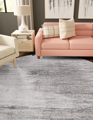 Gray 6' 1 x 6' 1 Finsbury Round Area Rug 60% Polypropylene & 40% Polyester Contemporary Carpet for Living Rooms, Dining, Offices for Sale at Rug Engine