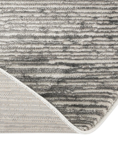 Gray 6' 1 x 6' 1 Finsbury Round Area Rug 60% Polypropylene & 40% Polyester Contemporary Carpet for Living Rooms, Dining, Offices for Sale at Rug Engine