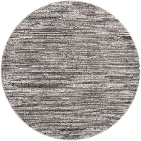 Gray 6' 1 x 6' 1 Finsbury Round Area Rug 60% Polypropylene & 40% Polyester Contemporary Carpet for Living Rooms, Dining, Offices for Sale at Rug Engine
