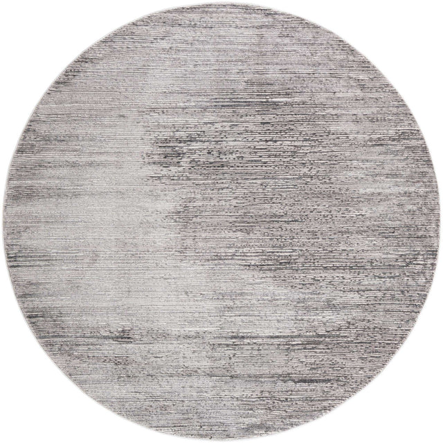Gray 7' 10 x 7' 10 Finsbury Round Area Rug 60% Polypropylene & 40% Polyester Contemporary Carpet for Living Rooms, Dining, Offices for Sale at Rug Engine