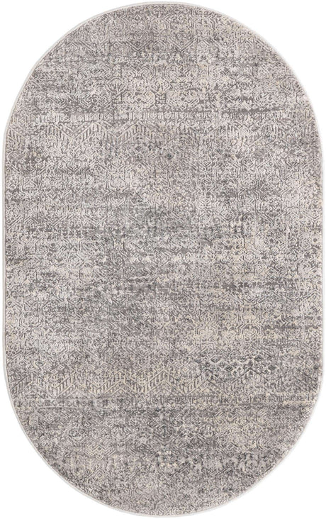 Gray 3' 3 x 5' 3 Finsbury Oval Area Rug 60% Polypropylene & 40% Polyester Contemporary Carpet for Living Rooms, Dining, Offices for Sale at Rug Engine