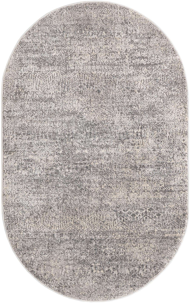 Gray 3' 3 x 5' 3 Finsbury Oval Area Rug 60% Polypropylene & 40% Polyester Contemporary Carpet for Living Rooms, Dining, Offices for Sale at Rug Engine