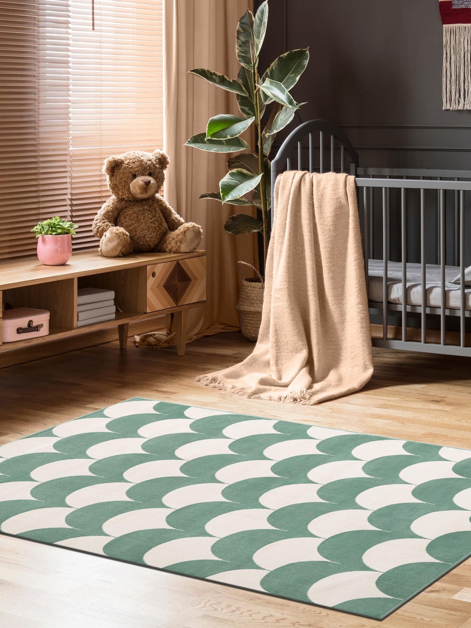 Soft Green 9' x 12' Whimsy Kids Rectangle Area Rug for Baby Nursery, Toddler Playroom,  Bedrooms Playful Fun Design Easy Clean Carpet for Sale at Rug Engine