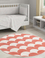 Soft Coral Pink 8' x 8' Whimsy Kids Round Rug