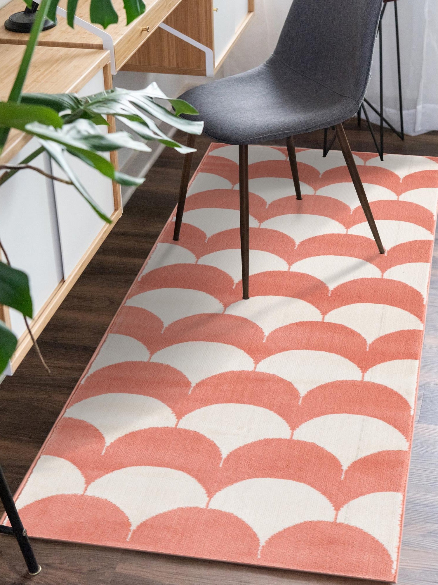 Soft Coral Pink 2' x 6' 1 Whimsy Kids Runner Area Rug for Baby Nursery, Toddler Playroom, Bedrooms