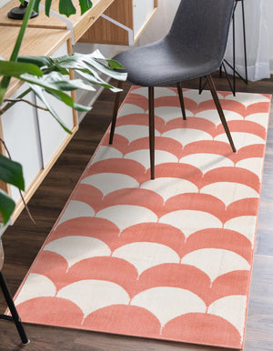 Soft Coral Pink 2' x 6' 1 Whimsy Kids Runner Rug