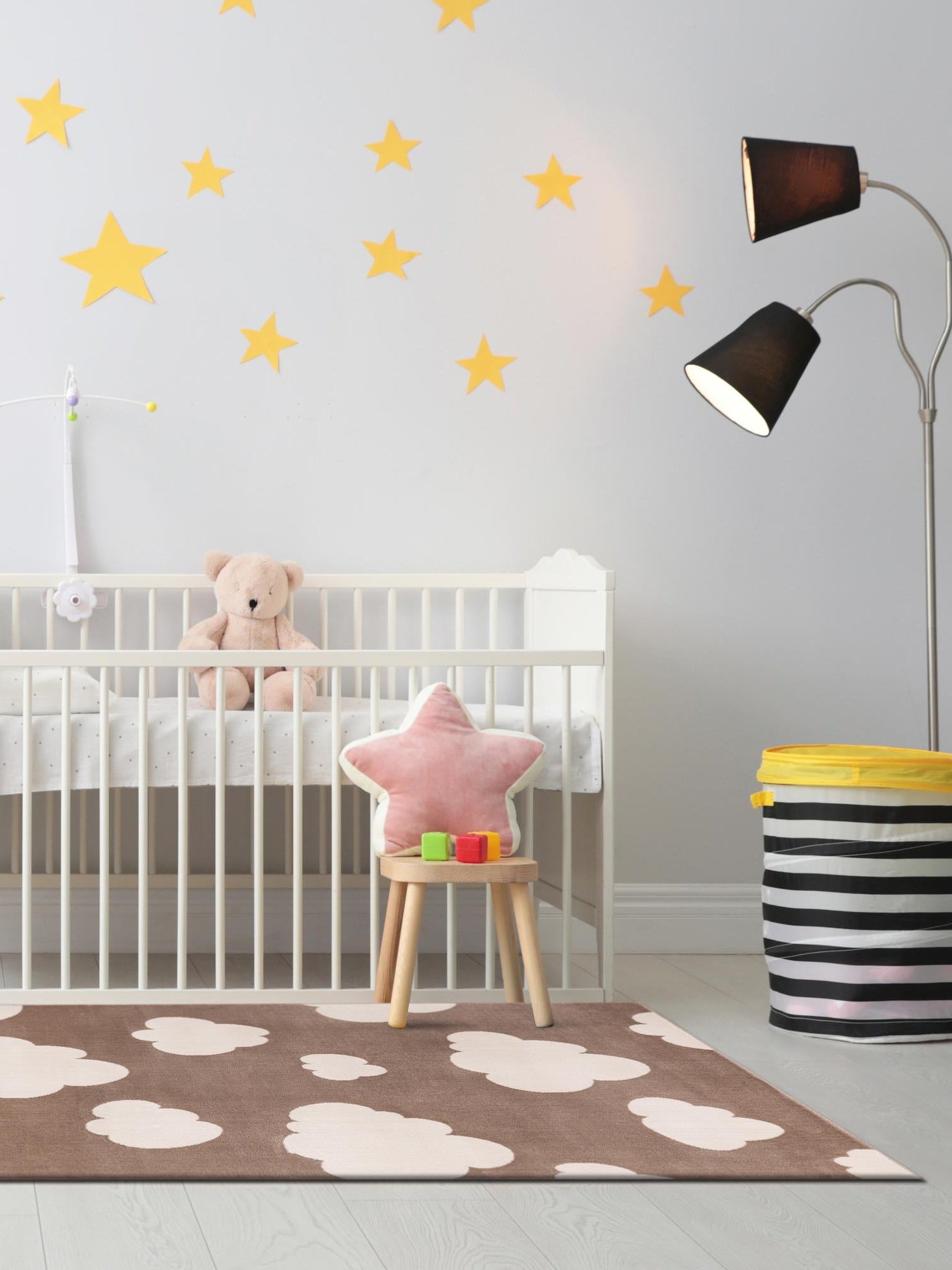 Hazelnut Beige 9' x 12' Whimsy Kids Rectangle Area Rug for Baby Nursery, Toddler Playroom, Bedrooms