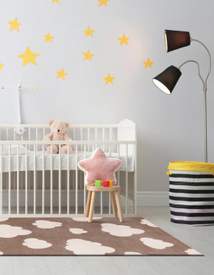 Hazelnut Beige 9' x 12' Whimsy Kids Rectangle Rug