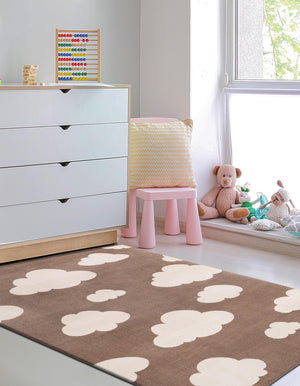 Hazelnut Beige 9' x 12' Whimsy Kids Rectangle Rug