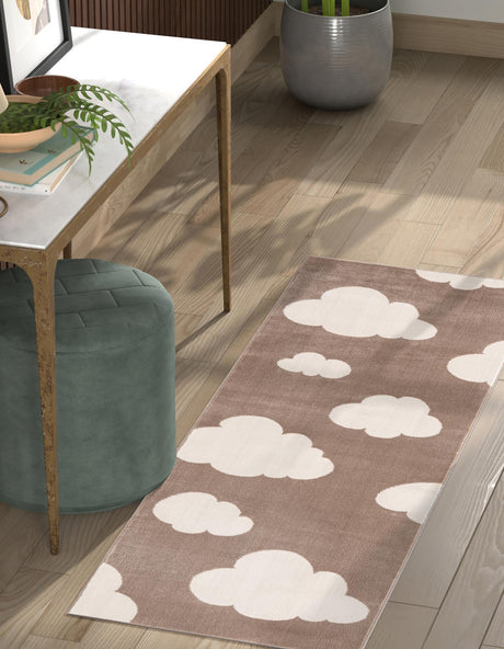 Hazelnut Beige 2' x 5' 1 Whimsy Kids Runner Rug
