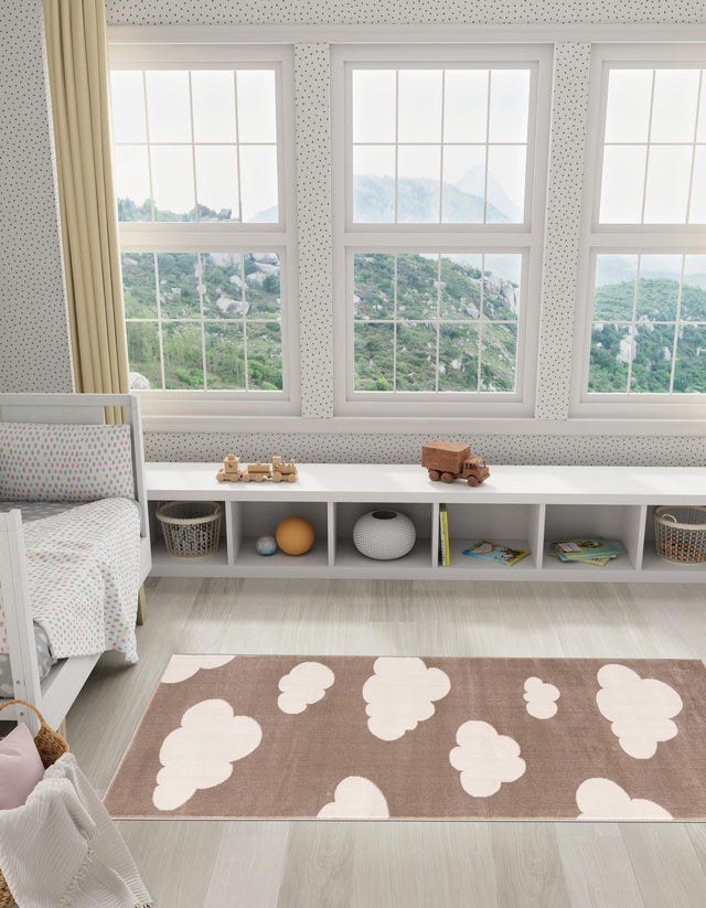 Hazelnut Beige 2' x 5' 1 Whimsy Kids Runner Rug