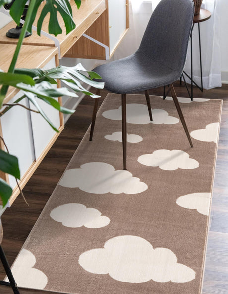 Hazelnut Beige 2' x 8' Whimsy Kids Runner Area Rug for Baby Nursery, Toddler Playroom,  Bedrooms Playful Fun Design Easy Clean Carpet for Sale at Rug Engine
