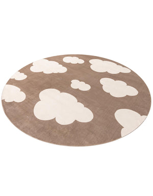 Hazelnut Beige 8' x 8' Whimsy Kids Round Rug