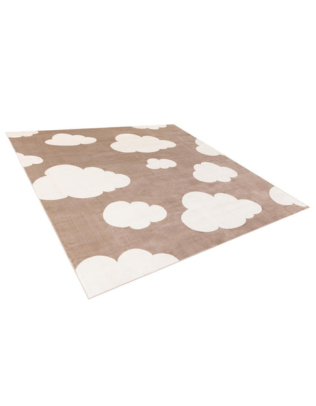 Hazelnut Beige 7' 10 x 7' 10 Whimsy Kids Square Area Rug for Baby Nursery, Toddler Playroom,  Bedrooms Playful Fun Design Easy Clean Carpet for Sale at Rug Engine