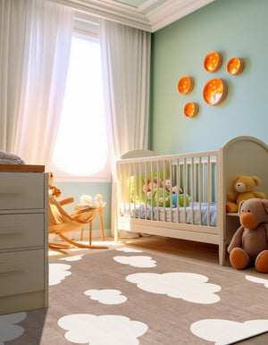 Hazelnut Beige 8' x 8' Whimsy Kids Square Rug