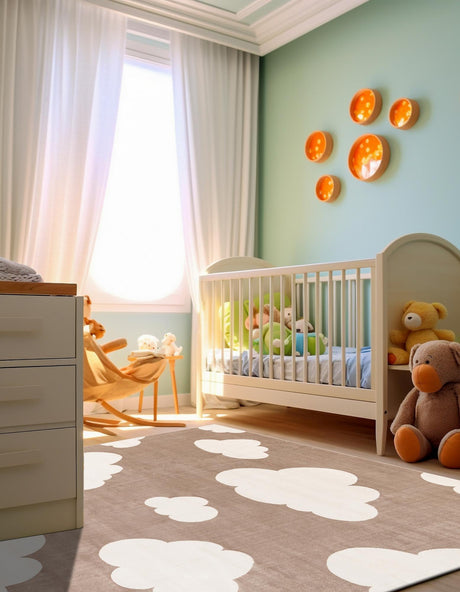 Hazelnut Beige 8' x 8' Whimsy Kids Square Rug