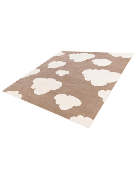 Hazelnut Beige 7' 10 x 7' 10 Whimsy Kids Square Area Rug for Baby Nursery, Toddler Playroom,  Bedrooms Playful Fun Design Easy Clean Carpet for Sale at Rug Engine