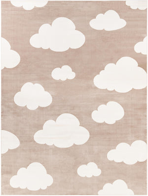 Hazelnut Beige 9' x 12' Whimsy Kids Rectangle Rug