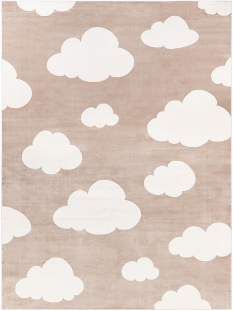 Hazelnut Beige 9' x 12' Whimsy Kids Rectangle Area Rug for Baby Nursery, Toddler Playroom,  Bedrooms Playful Fun Design Easy Clean Carpet for Sale at Rug Engine