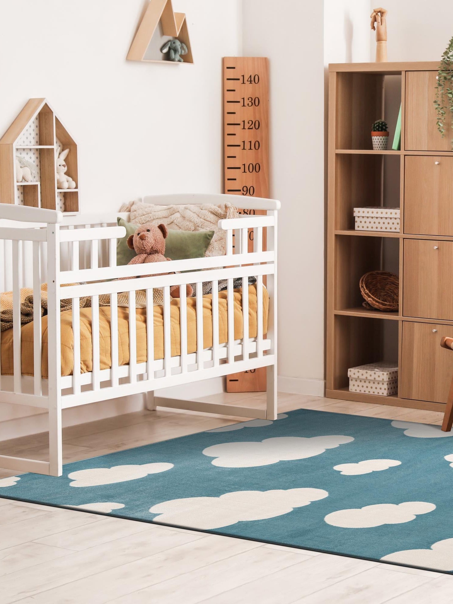 Sky blue 10' x 13' 1 Whimsy Kids Rectangle Area Rug for Baby Nursery, Toddler Playroom,  Bedrooms Playful Fun Design Easy Clean Carpet for Sale at Rug Engine