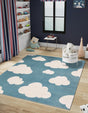 Sky blue 8' x 8' Whimsy Kids Square Rug