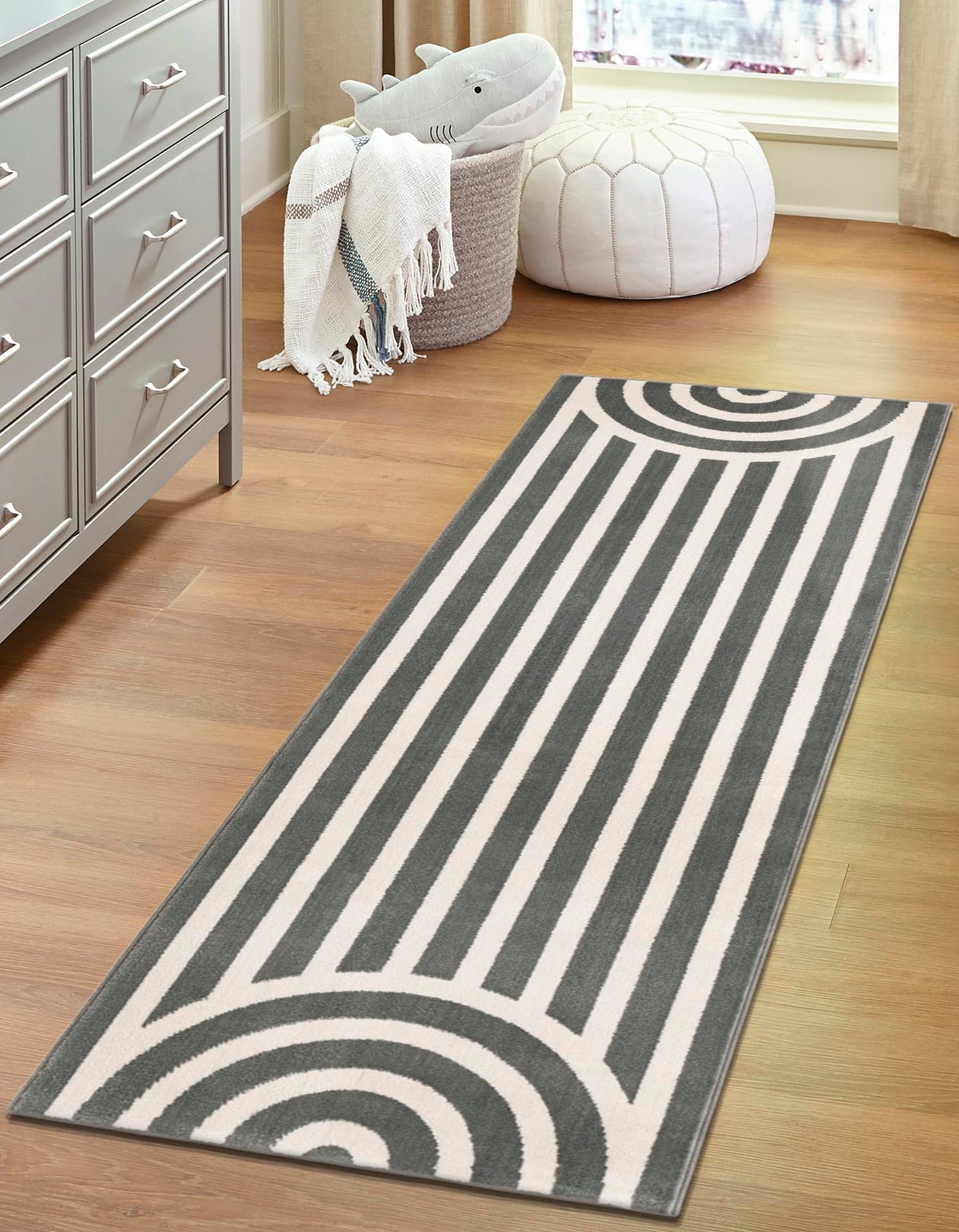 Silver Gray 2' x 5' 1 Whimsy Kids Runner Area Rug for Baby Nursery, Toddler Playroom,  Bedrooms Playful Fun Design Easy Clean Carpet for Sale at Rug Engine