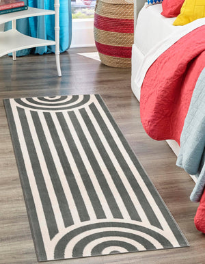 Silver Gray 2' x 6' 1 Whimsy Kids Runner Rug