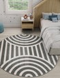 Silver Gray 5' 3 x 5' 3 Whimsy Kids Round Rug