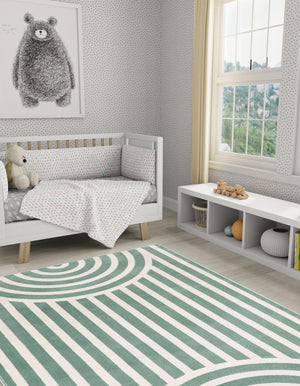 Soft Green 4' 1 x 6' 1 Whimsy Kids Rectangle Rug