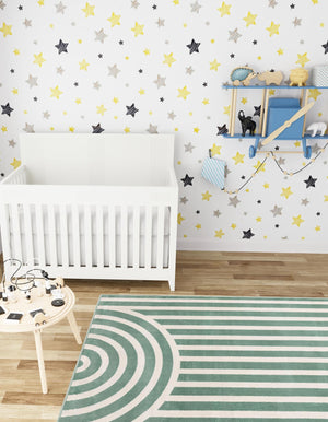 Soft Green 4' 1 x 6' 1 Whimsy Kids Rectangle Rug