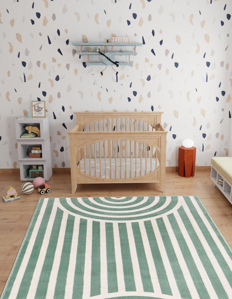 Soft Green 2' x 3' 1 Whimsy Kids Rectangle Area Rug for Baby Nursery, Toddler Playroom,  Bedrooms Playful Fun Design Easy Clean Carpet for Sale at Rug Engine