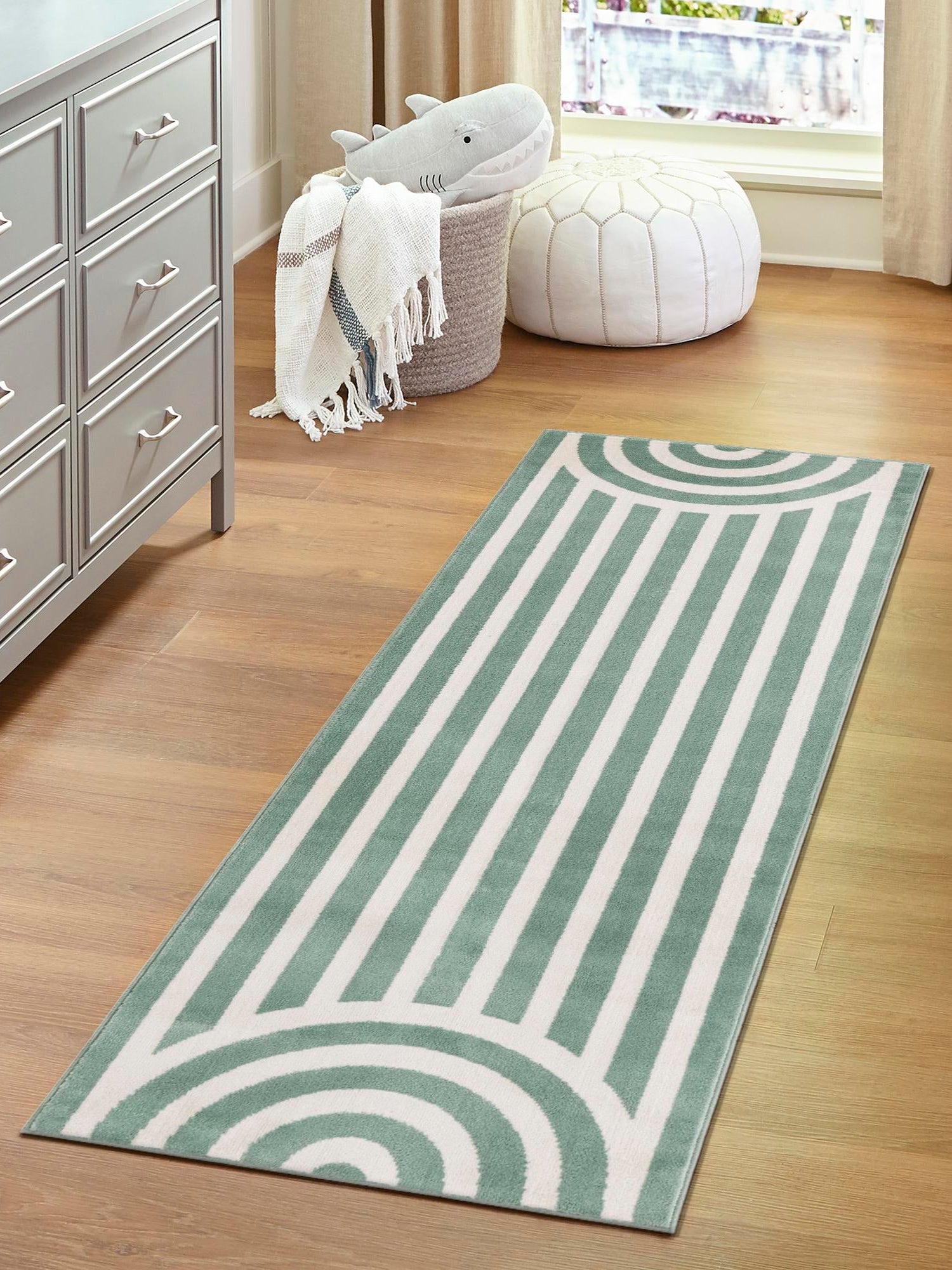 Soft Green 2' x 5' 1 Whimsy Kids Runner Area Rug for Baby Nursery, Toddler Playroom,  Bedrooms Playful Fun Design Easy Clean Carpet for Sale at Rug Engine